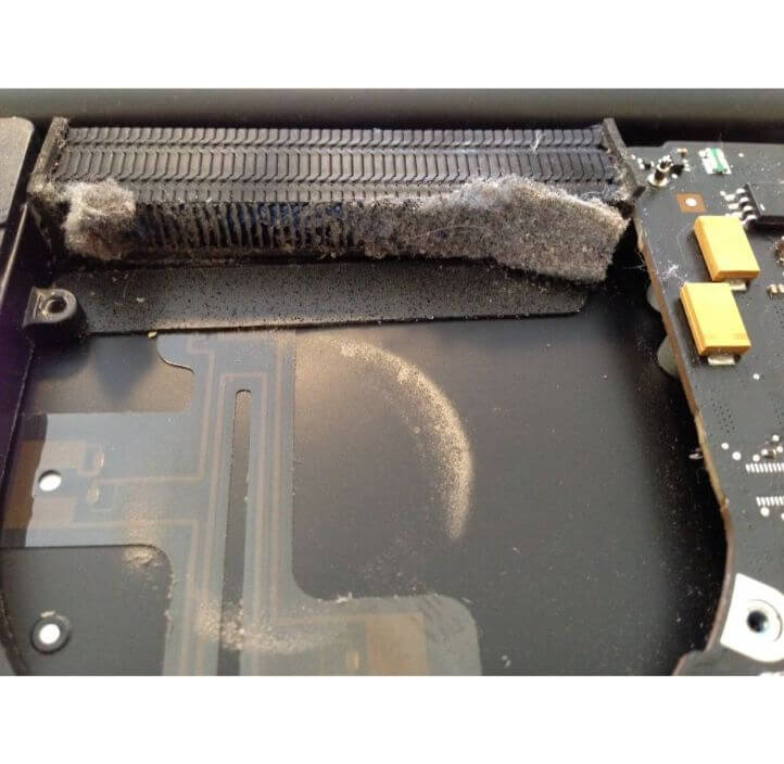 blocked heat radiator laptop